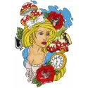 Whimsical Alice in Dreamland embroidery design featuring enchanting motifs for creative stitching projects.