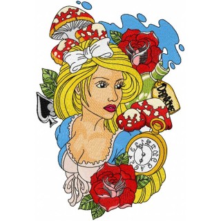 Whimsical Alice in Dreamland embroidery design - Embroidery Design