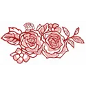 Embroidery design featuring two pink roses, showcasing floral stitching patterns for creative projects.