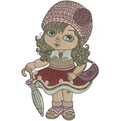 Preview of the Young Fashion-Monger 2 embroidery design featuring stylish motifs for girls and women.