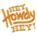 Hey Howdy Hey song embroidery design featuring playful motifs inspired by Toy Story, ideal for children's apparel and access…
