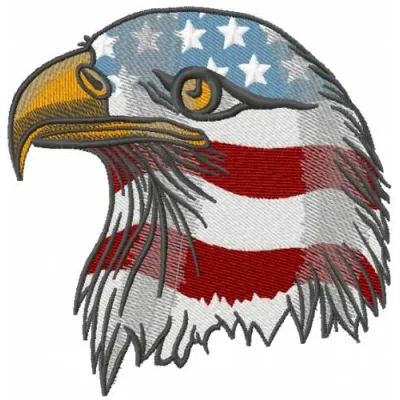 American Eagle 4 embroidery design featuring a detailed eagle motif, perfect for jackets and tote bags.