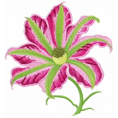 Pink clematis embroidery design showcasing delicate flower motifs for vibrant stitching projects.