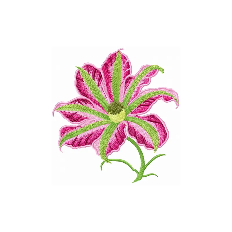 Pink clematis embroidery design showcasing delicate flower motifs for vibrant stitching projects.