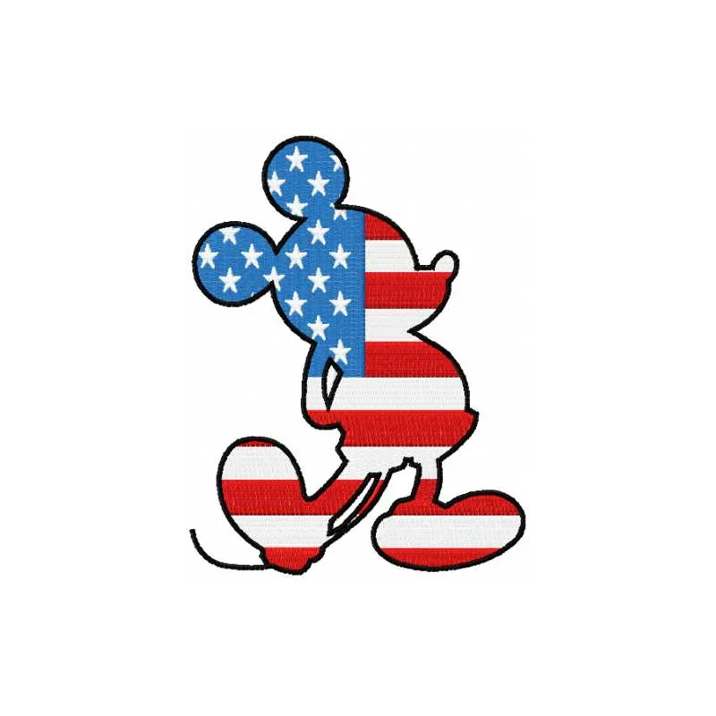 Preview of the Patriotic Mickey Mouse 3 embroidery design featuring a cheerful Mickey in a red, white, and blue theme.