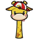 Funny giraffe boy embroidery design featuring a playful giraffe motif, ideal for baby clothing and accessories.