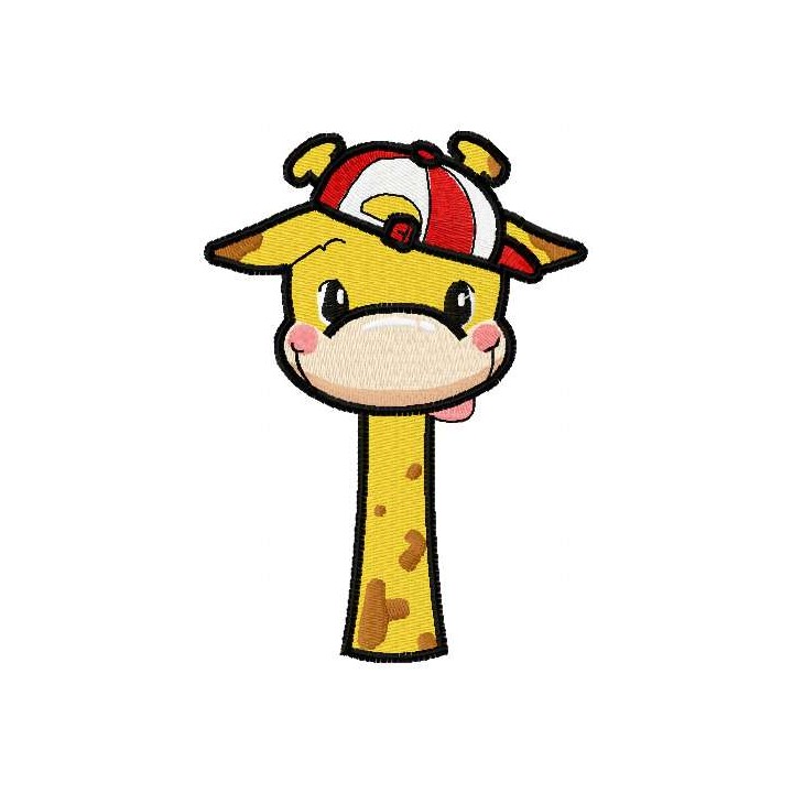 Funny giraffe boy embroidery design - Embroidery Design