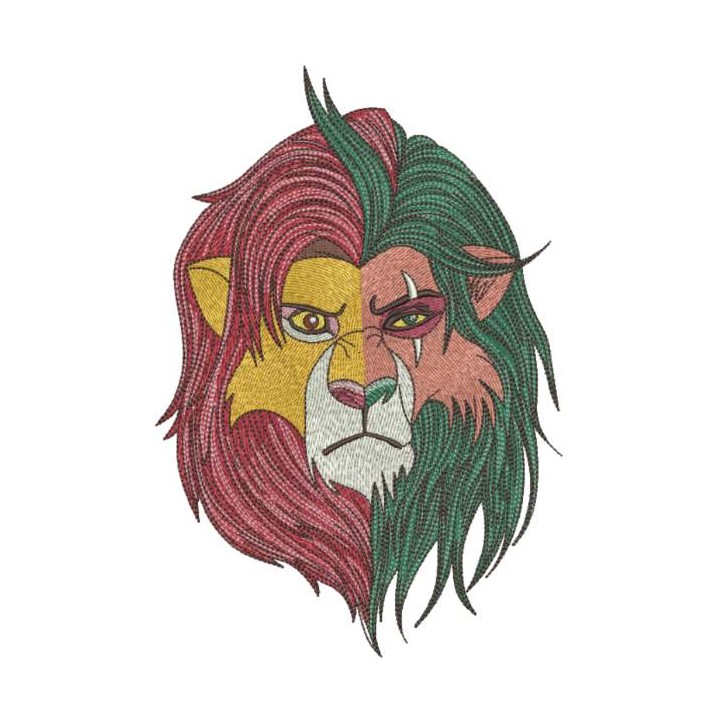 Two Lions embroidery design - Embroidery Design