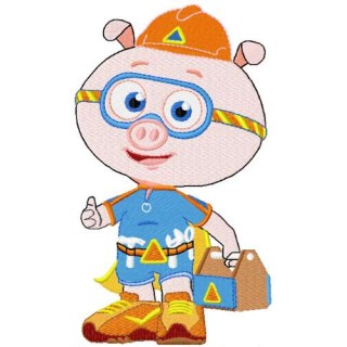Alpha Pig embroidery design - Embroidery Design