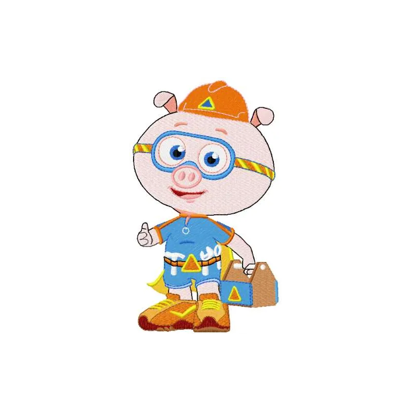 Preview of Alpha Pig embroidery design from Super Why collection, showcasing vibrant stitching patterns.