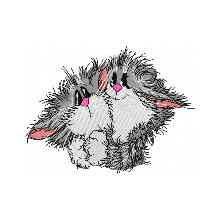 Fluffy pair 2 embroidery design - Embroidery Design