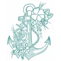 Romantic marine composition 2 embroidery design featuring nautical elements, perfect for stitching on apparel and home decor.
