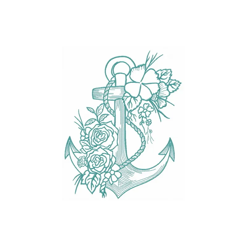 Romantic marine composition 2 embroidery design featuring nautical elements, perfect for stitching on apparel and home decor.
