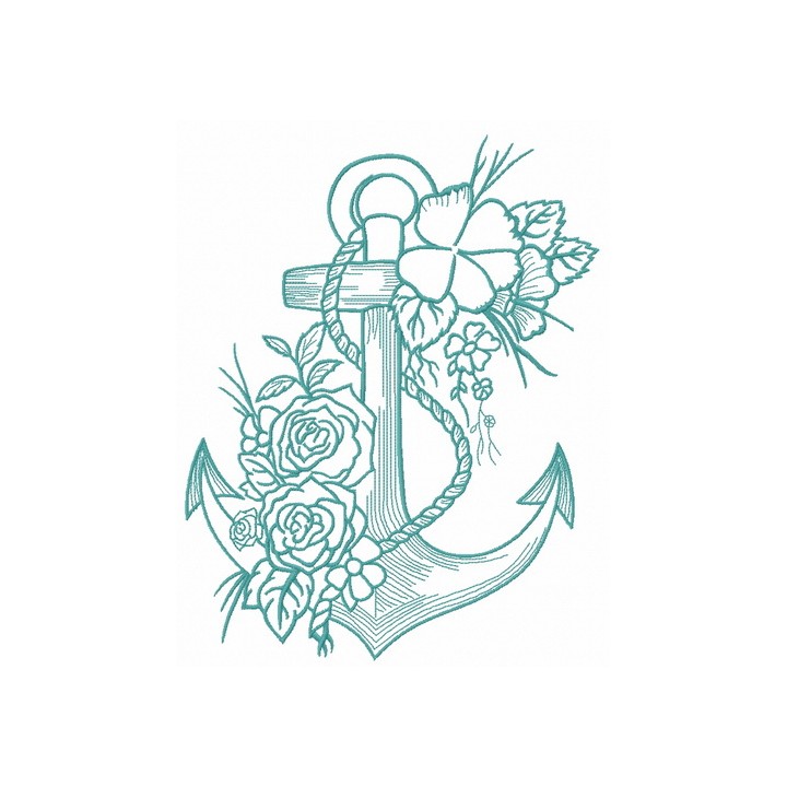 Romantic marine composition 2 embroidery design - Embroidery Design