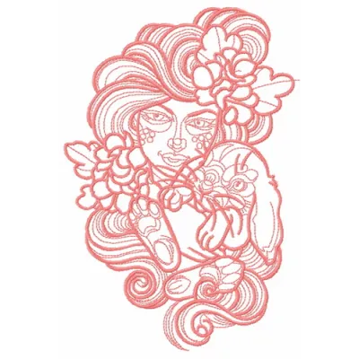 Preview of Forest Patron 2 embroidery design featuring intricate nature motifs for girls and women.