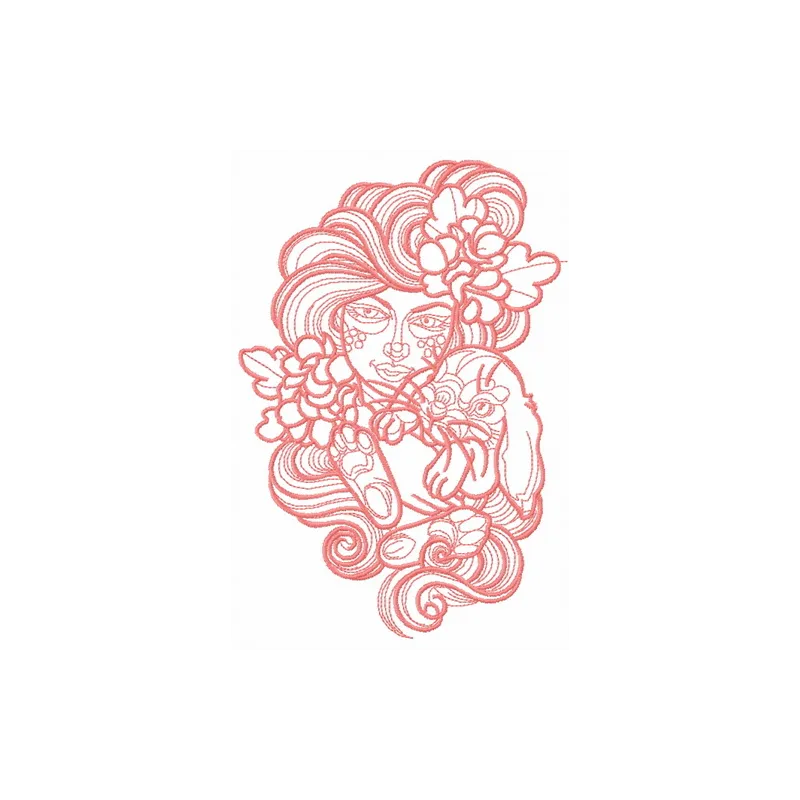 Preview of Forest Patron 2 embroidery design featuring intricate nature motifs for girls and women.