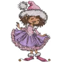 Girl Hello Winter embroidery design featuring a cheerful girl in winter attire, ideal for stitching on apparel and accessori…