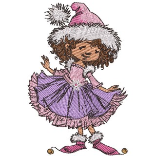 Girl Hello winter embroidery design - Embroidery Design