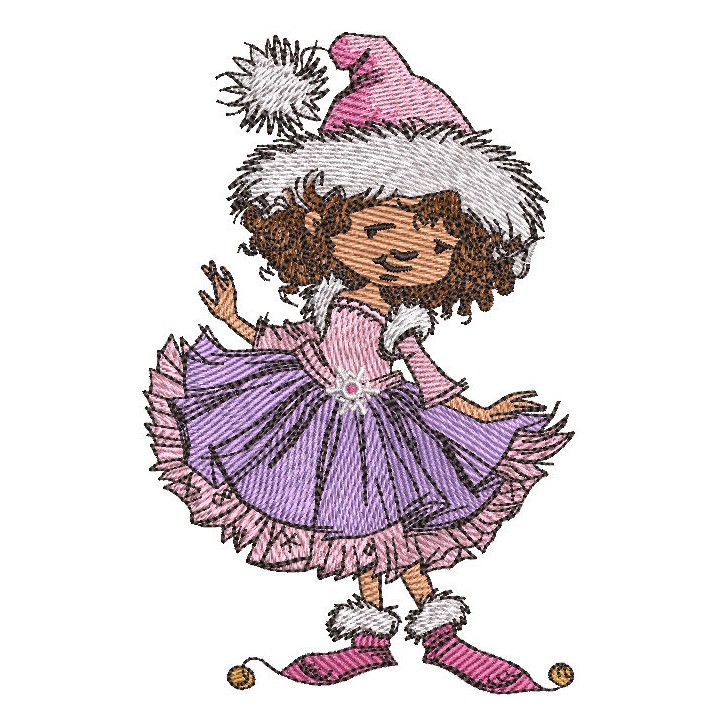 Girl Hello winter embroidery design - Embroidery Design