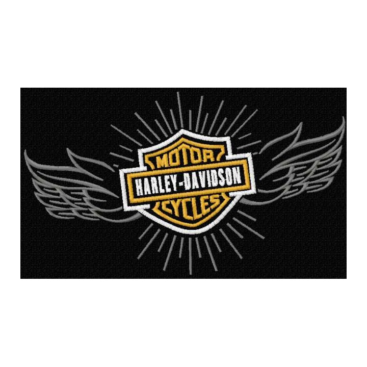Harley Davidson wings logo embroidery design - Embroidery Design