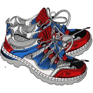 Patriotic cross shoes embroidery design - Embroidery Design