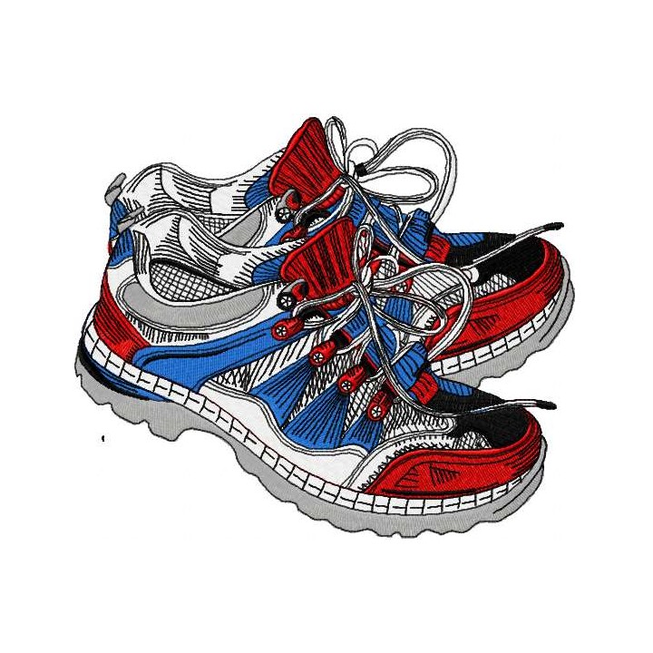 Patriotic cross shoes embroidery design - Embroidery Design