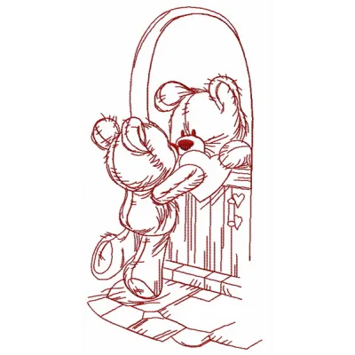Preview of the 'My Heart is Yours 2' embroidery design featuring a teddy bear motif, ideal for sweet projects.