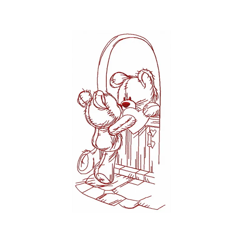 Preview of the 'My Heart is Yours 2' embroidery design featuring a teddy bear motif, ideal for sweet projects.