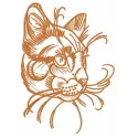 Preview of Home Cat Sketch 2 embroidery design showcasing a charming cat motif for stitching on fabric.