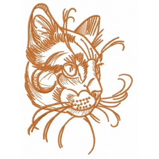Home cat sketch 2 embroidery design - Embroidery Design