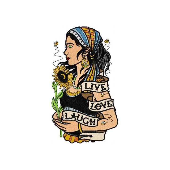 Live Love Lauch embroidery design - Embroidery Design