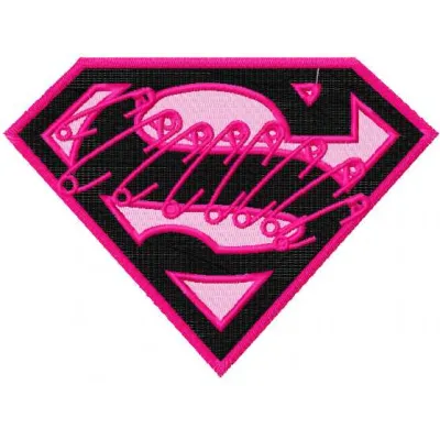 Supergirl logo 2 embroidery design preview showcasing vibrant stitching patterns for creative projects.