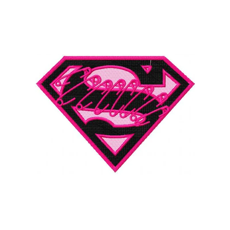 Supergirl logo 2 embroidery design preview showcasing vibrant stitching patterns for creative projects.