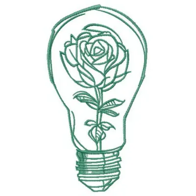 Preview of the Look Through the Light Bulb embroidery design featuring floral motifs, ideal for crafting projects.