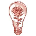 Preview of a unique embroidery design featuring a flower locked inside a light bulb, showcasing intricate stitching details.