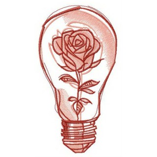 Locked inside light bulb embroidery design - Embroidery Design