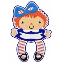 Baby doll embroidery design featuring a cute and playful stitched motif, ideal for baby clothes and accessories.