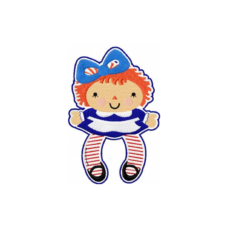 Baby doll embroidery design featuring a cute and playful stitched motif, ideal for baby clothes and accessories.