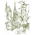 Preview of New York 2 embroidery design showcasing a scenic skyline, ideal for embellishing travel-themed projects.