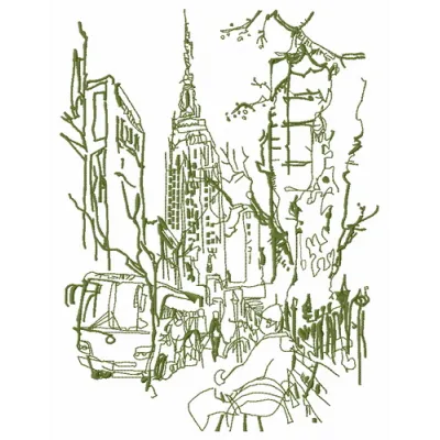 Preview of New York 2 embroidery design showcasing a scenic skyline, ideal for embellishing travel-themed projects.