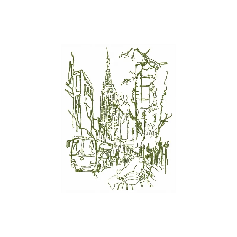 Preview of New York 2 embroidery design showcasing a scenic skyline, ideal for embellishing travel-themed projects.