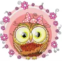 Preview of a cute owl girl embroidery design featuring a whimsical owl motif, perfect for various stitching projects.