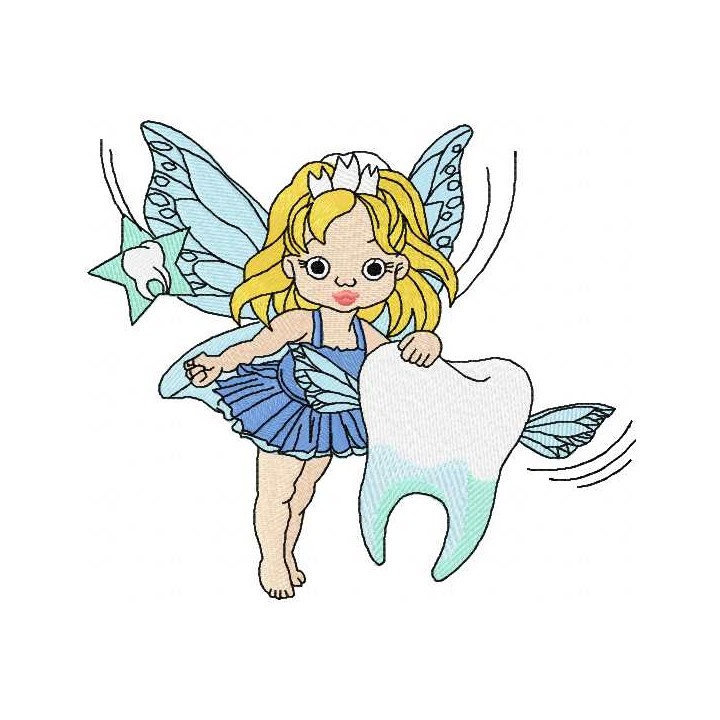 Tooth fairy 3 embroidery design - Embroidery Design