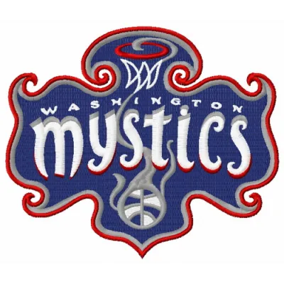 Washington Mystics logo 3 embroidery design showcasing a vibrant basketball-themed stitched motif.