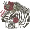 Say Cheese embroidery design featuring a playful African animal motif, ideal for stitching on t-shirts and tote bags.