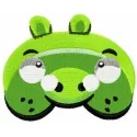 Preview of an Angry Bird pig embroidery design showcasing vibrant colors and intricate stitching patterns.