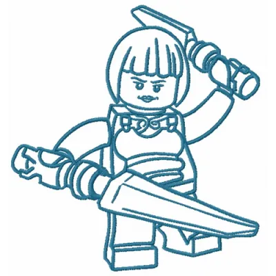 Preview of Nya 2 embroidery design featuring a Lego character, ideal for stitching on t-shirts and hoodies.