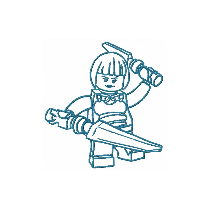 Preview of Nya 2 embroidery design featuring a Lego character, ideal for stitching on t-shirts and hoodies.