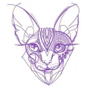 Hairless cat embroidery design showcasing a unique stitched motif perfect for crafting on various items.