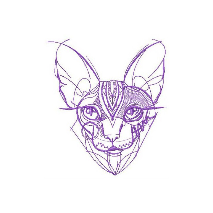 Hairless cat embroidery design - Embroidery Design